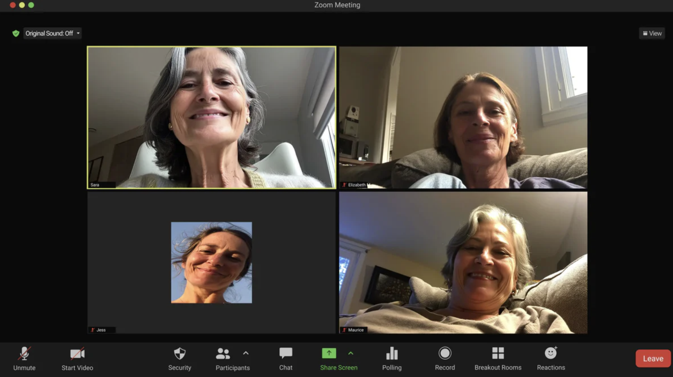 Zoom meeting with multiple women on video call