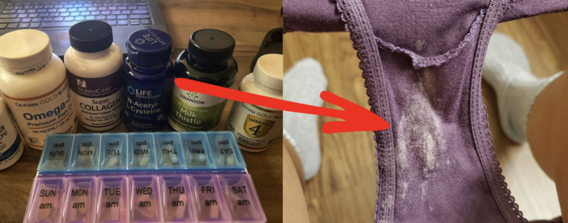 Supplement bottles and medicine organizer